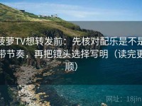 菠萝TV想转发前：先核对配乐是不是带节奏，再把镜头选择写明（读完更顺）