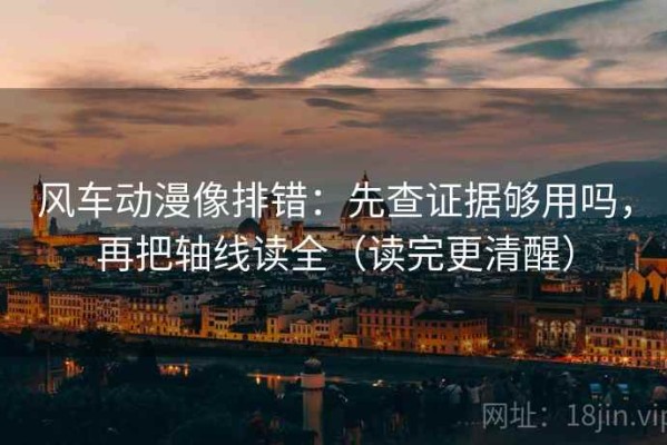 风车动漫像排错：先查证据够用吗，再把轴线读全（读完更清醒）