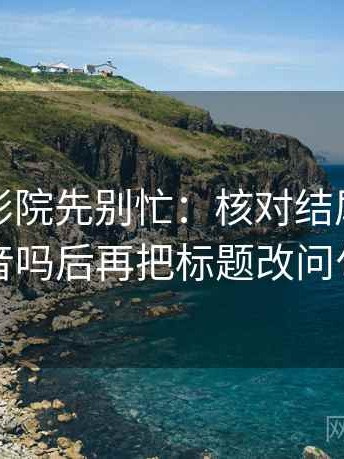 读努努影院先别忙：核对结尾一锤定音吗后再把标题改问句