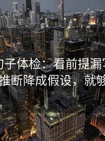 YY漫画句子体检：看前提漏写吗，做把推断降成假设，就够了