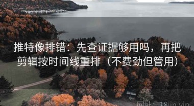 推特像排错：先查证据够用吗，再把剪辑按时间线重排（不费劲但管用）