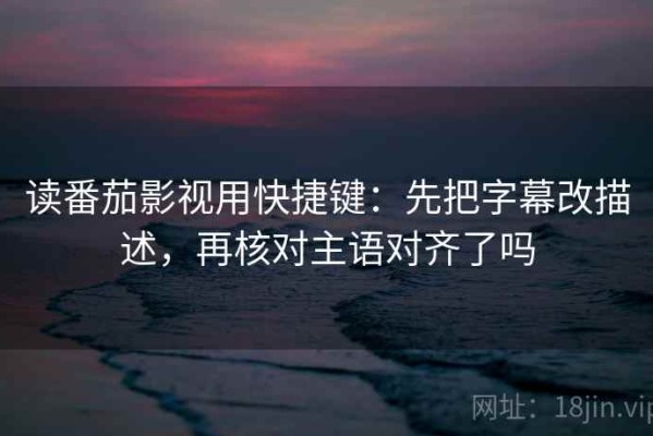 读番茄影视用快捷键：先把字幕改描述，再核对主语对齐了吗