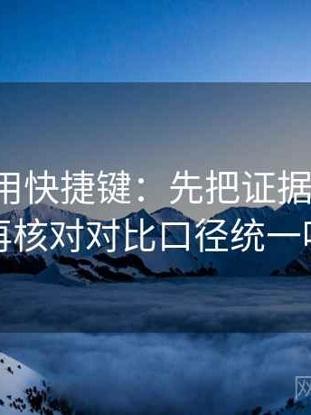 读觅圈用快捷键：先把证据列出来，再核对对比口径统一吗
