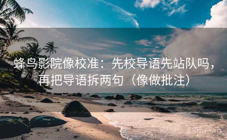 蜂鸟影院像校准：先校导语先站队吗，再把导语拆两句（像做批注）