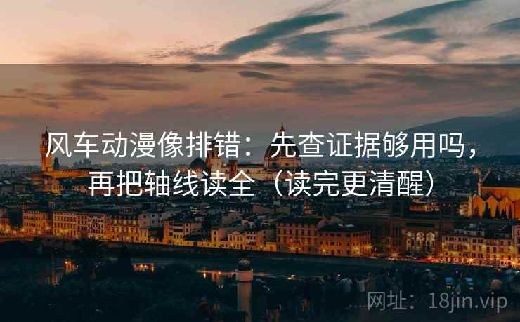 风车动漫像排错：先查证据够用吗，再把轴线读全（读完更清醒）