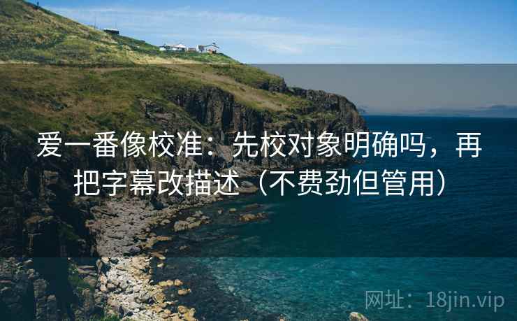 爱一番像校准：先校对象明确吗，再把字幕改描述（不费劲但管用）